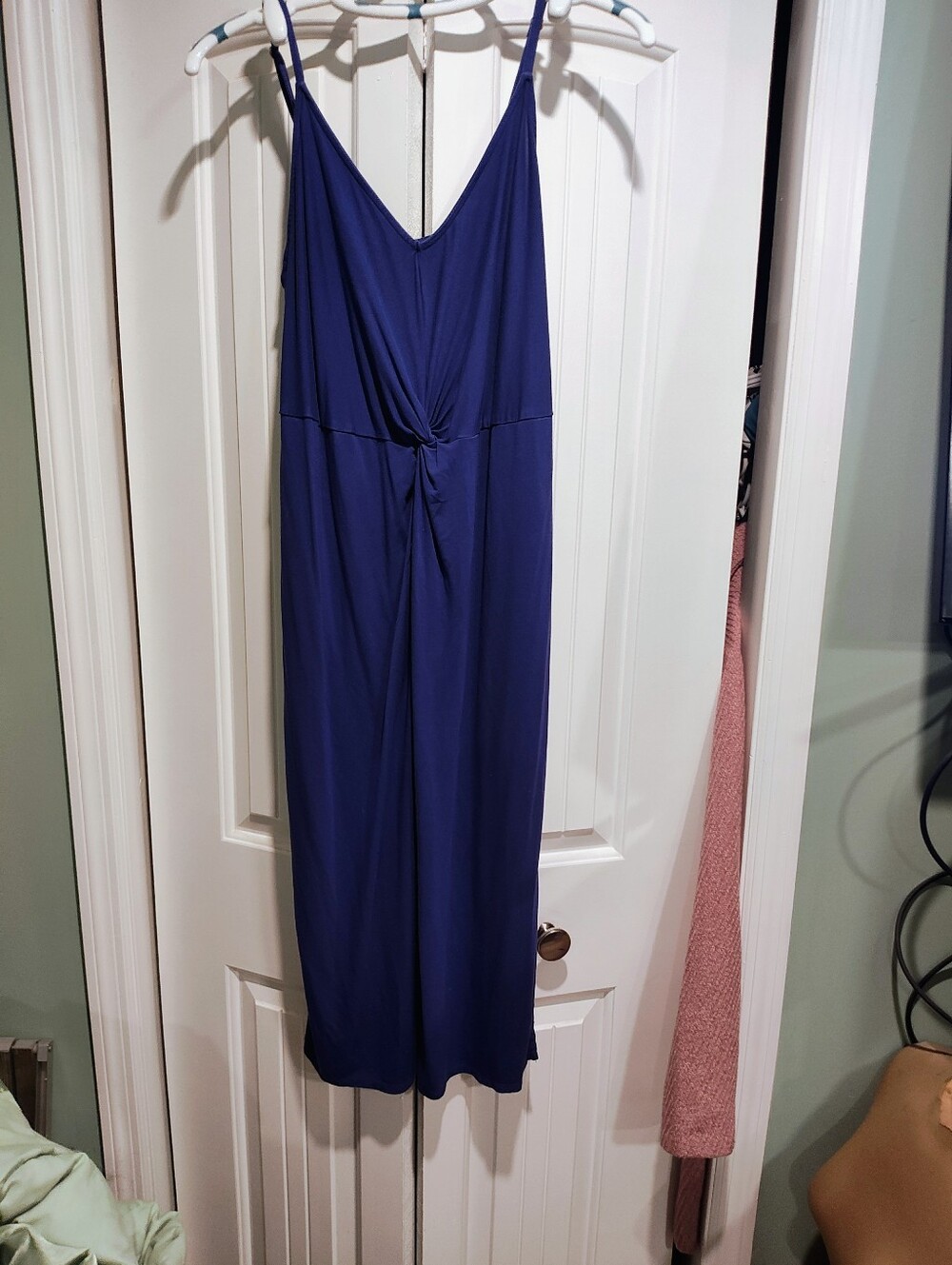 Ava & Viv Royal Blue Midi Twist-Front Slip Dress